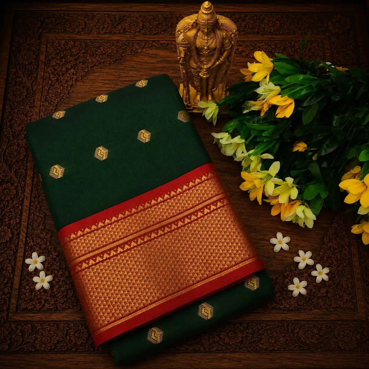 Paithani Chit Pallu Tower Butta Saree